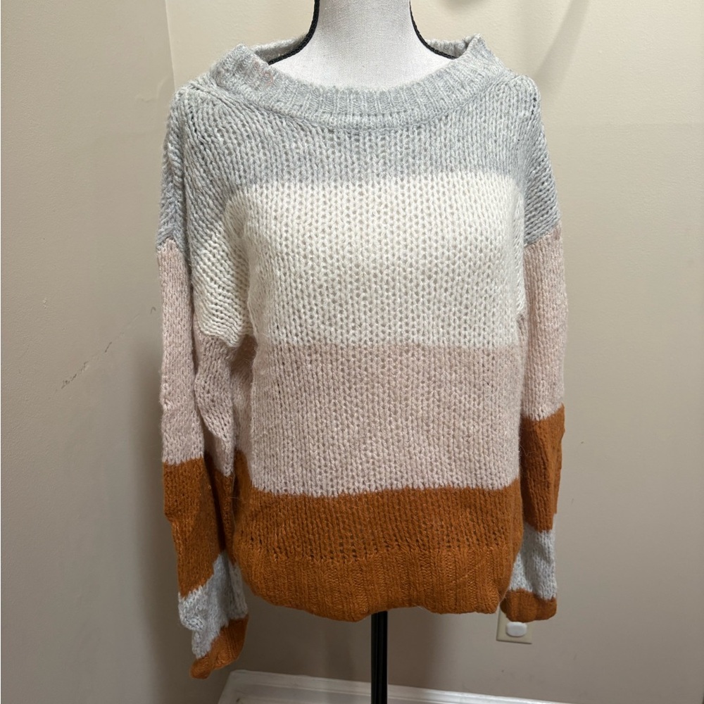 GAP Women's Colorblock Cowl Neck Sweater